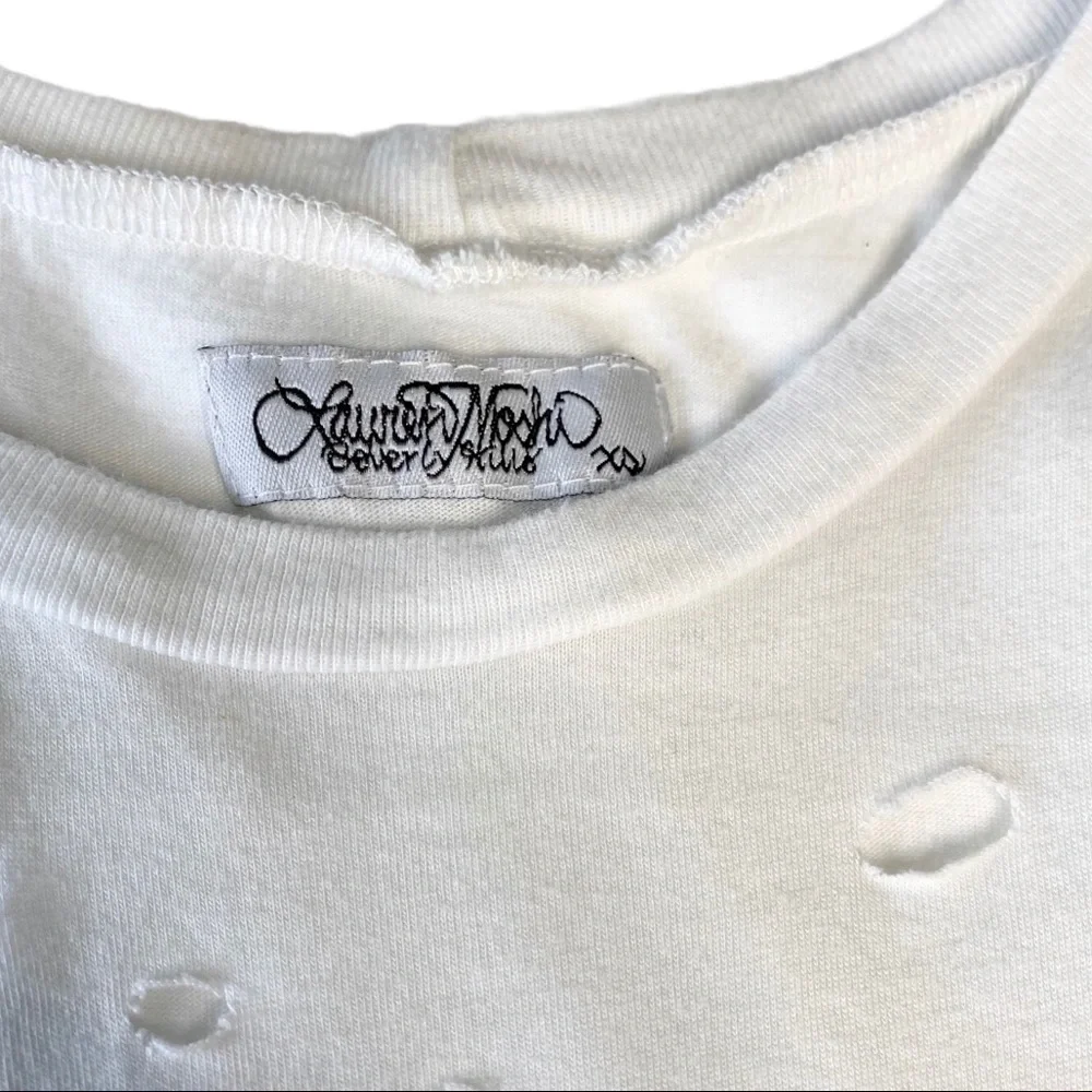Lauren Moshi ☻︎ Roxanne Pins Vintage Destroyed Muscle Tee T Shirt ☻︎ with Holes - Picture 7 of 17